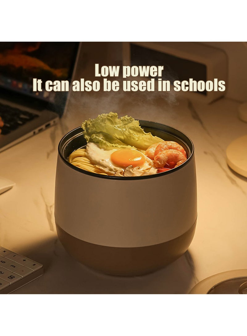 Portable Mini Rice Cooker, 1.8 Litre Small Electric Hot Pot Ramen Cooker, Travel, Office, Multifunctional, For Cooking Rice, Soup, Dormitory for 1-2 People, Light Brown