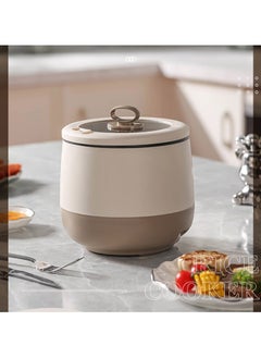 Hihonor Portable Mini Rice Cooker, 1.8 Litre Small Electric Hot Pot Ramen Cooker, Travel, Office, Multifunctional, For Cooking Rice, Soup, Dormitory for 1-2 People, Light Brown  - Image 2