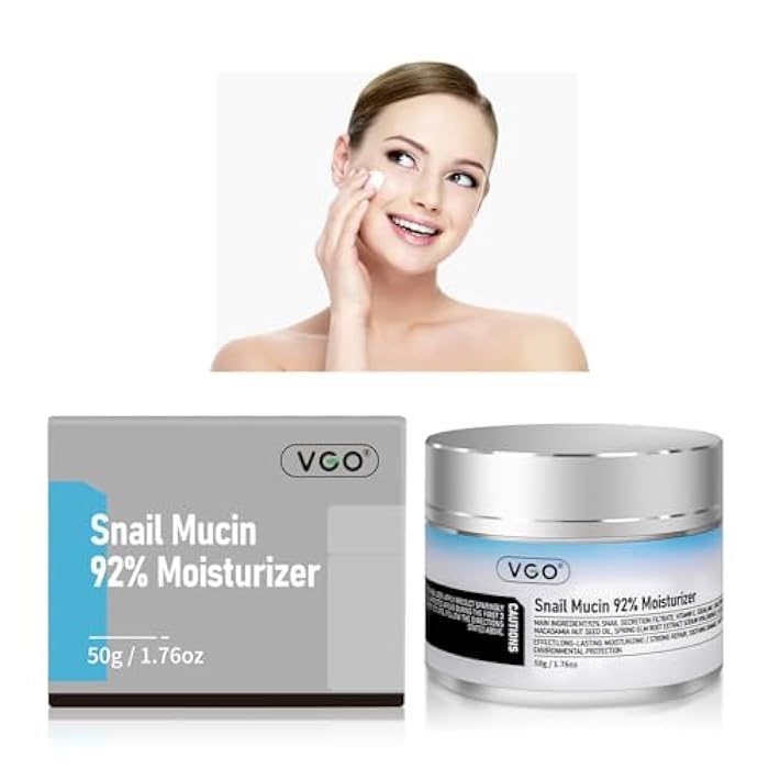 VGO Snail Mucin 92% Moisturizer Daily Face Moisturizer Hydrating Repair Face Gel Cream for Dry & Sensitive Skin, All Skin Types 50g / 1.76oz - Image 1