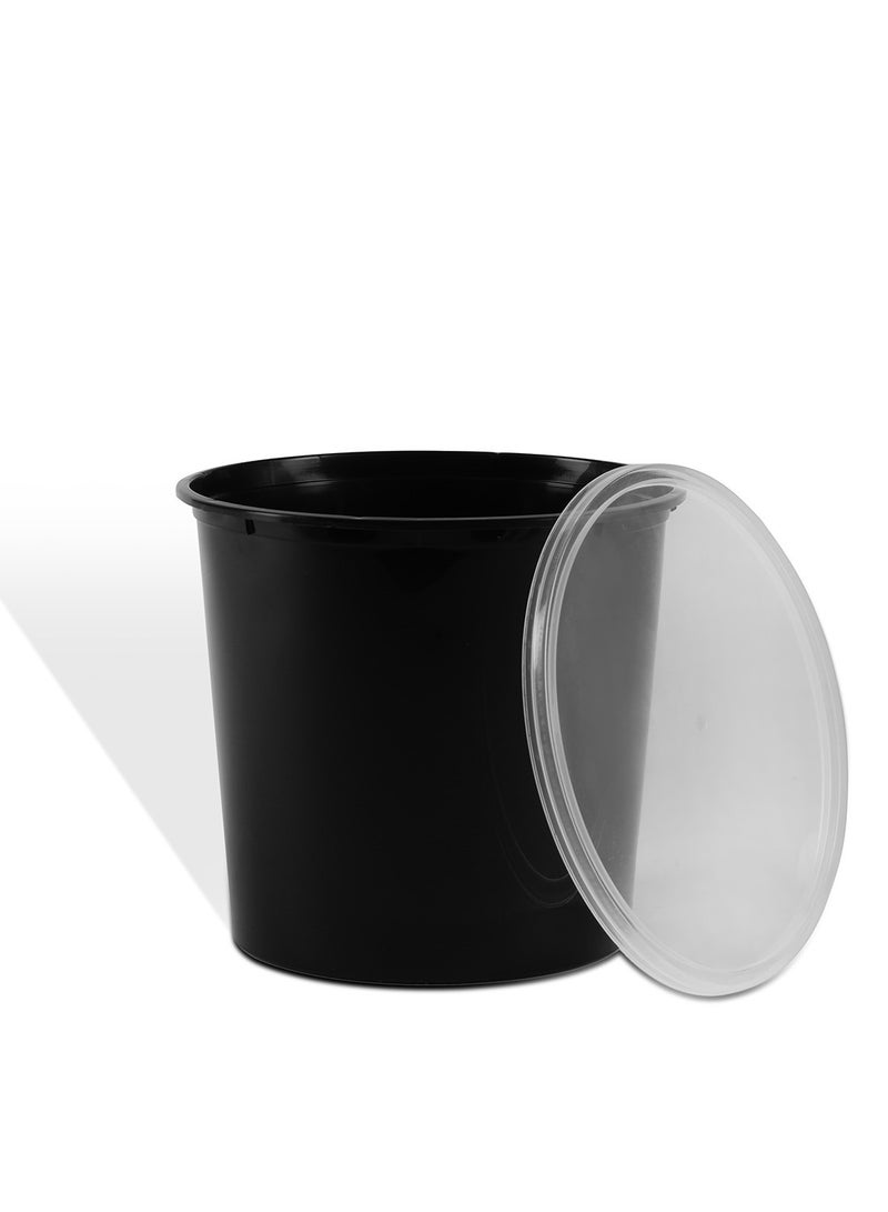 packwell وعاء مسطح دائري أسود للميكروويف 1000 مل مع غطاء 5 قطع - Image 2