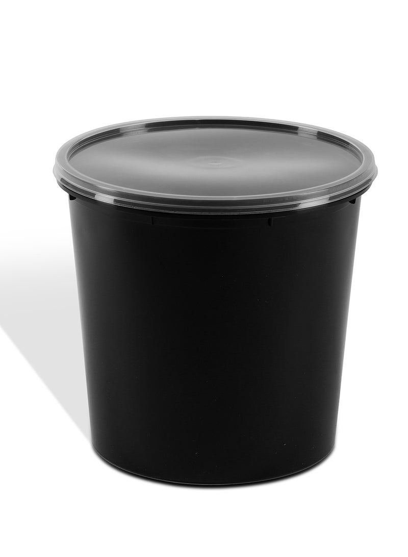 packwell وعاء مسطح دائري أسود للميكروويف 1000 مل مع غطاء 5 قطع - Image 3