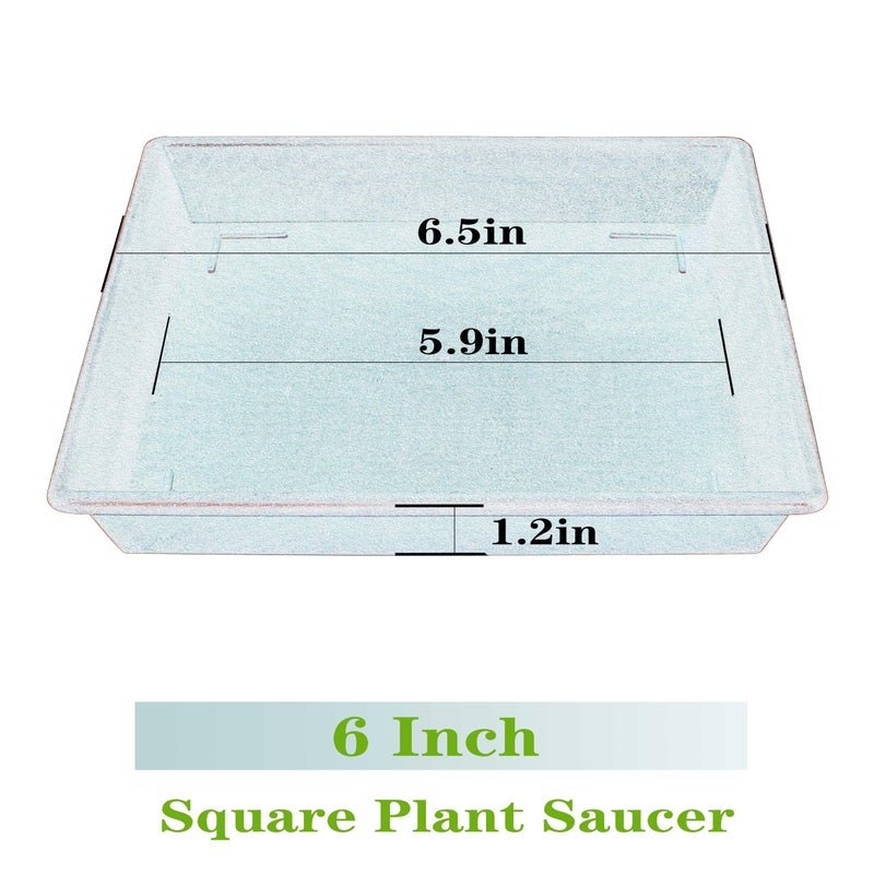 NIMYAU Square Plant Saucer 6 Inch 5 Pack6 8 12 14 16 18 20 Heavy Duty Plastic Plant Saucers for Indoors Outdoors, Plant Trays for Pots, Flower Pot No Holes Plant Drip Trays - Image 2