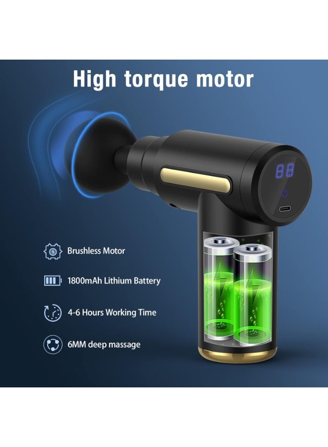 جهاز مساج محمول للعضلات – 6 سرعات مع 4 رؤوس مساج، شحن USB-C، هادئ جداً للاستخدام اليومي - Image 3