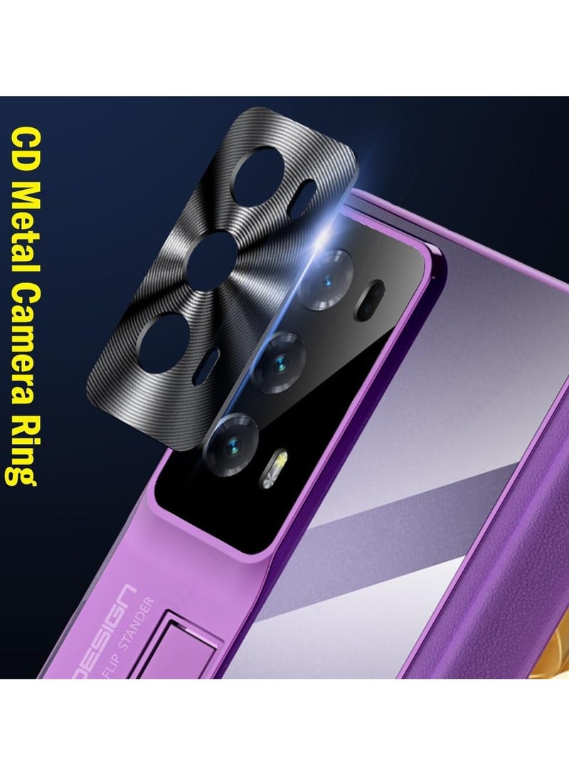 general Honor Magic V2 Cover: Sleek Clear Electroplated Stand Protective Phone Case with Hinge Protection - Anti-Scratches Elegant Luxury Case for Honor Magic V2 2023 - Image 5