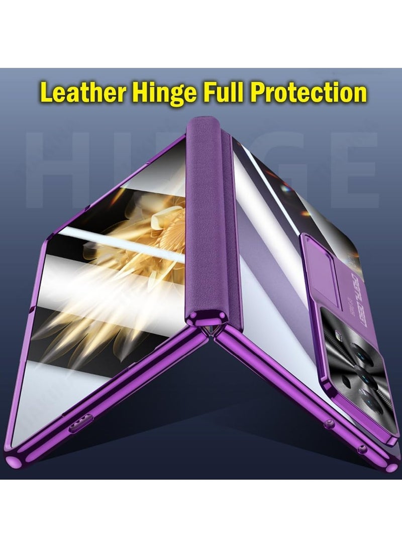 general Honor Magic V2 Cover: Sleek Clear Electroplated Stand Protective Phone Case with Hinge Protection - Anti-Scratches Elegant Luxury Case for Honor Magic V2 2023 - Image 3