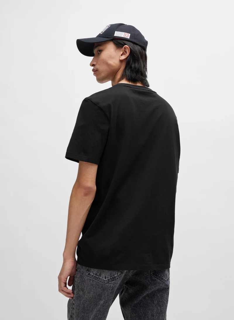 هوجو Contrast-logo T-shirt in cotton jersey