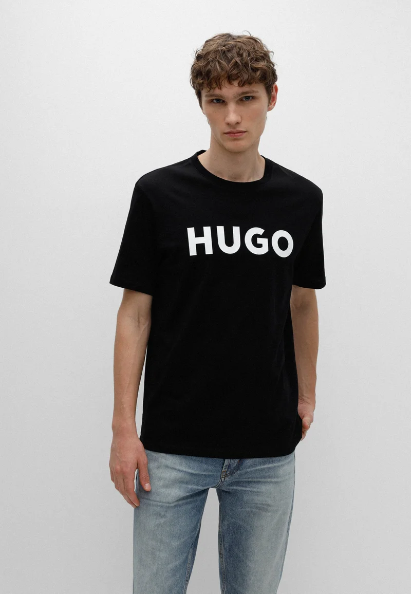 HUGO Cotton-jersey T-shirt with logo print