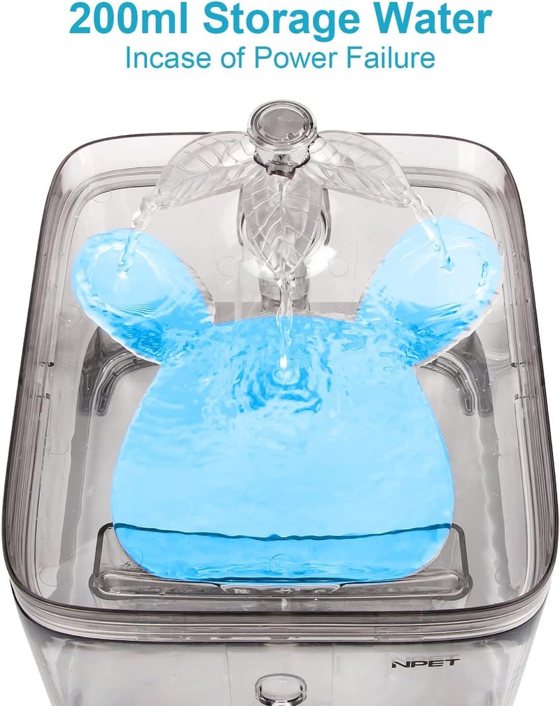 NPET Cat Water Fountain, 3L Automatic Pet Drinking Fountain Dog Water Dispenser with Quadruple-Action Filter (Polycarbonate (PC), Clear) - Image 3