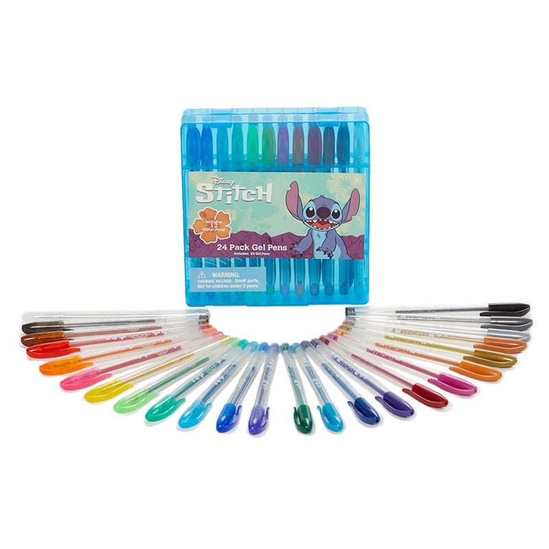 Innovative Designs Disney Lilo and Stitch Gel Pen Set for Kids, 24 Pack with Glitter Gel Pens, Cute Pens for Girls and Boy - Image 1