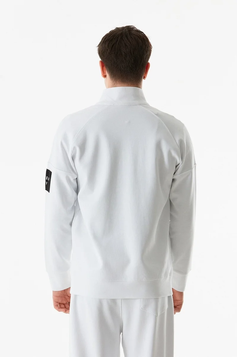 فولامودا Basic Double Pocket Zippered Stand Collar Sweatshirt