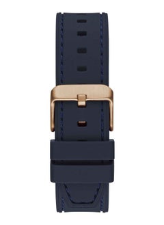 GUESS Men's Headline Chronograph Rose Gold Case Blue Silicone Band Watch GW0571G2 - 42mm  - Image 3