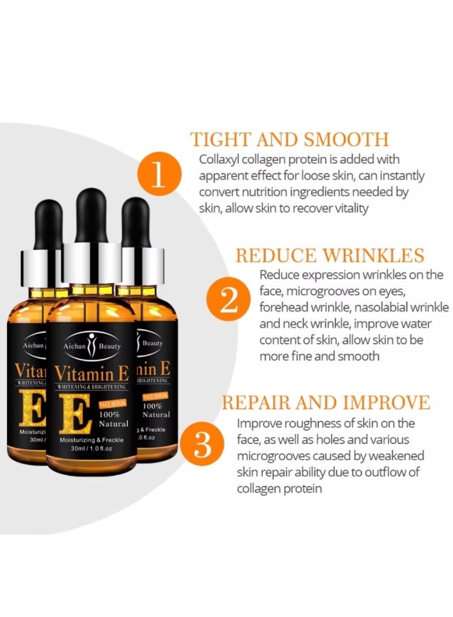 Aichun beauty Vitamin E Whitening and Brightening Face Serum Brightening Wrinkle Removal Skin Care Essence Natural Firming Serum Oil Vitamin E Oil Moisturizing Whitening Facial Care Face Oil Vitamin E Serum 30ml - Image 5