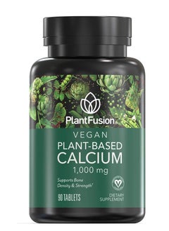 PlantFusion Vegan Calcium, Premium Plant Based Calcium (1000mg) Sourced from Icelandic Red Algae, Plus Magnesium, D3, K2, and Boron, 90 Vegan Tablets  - Image 1