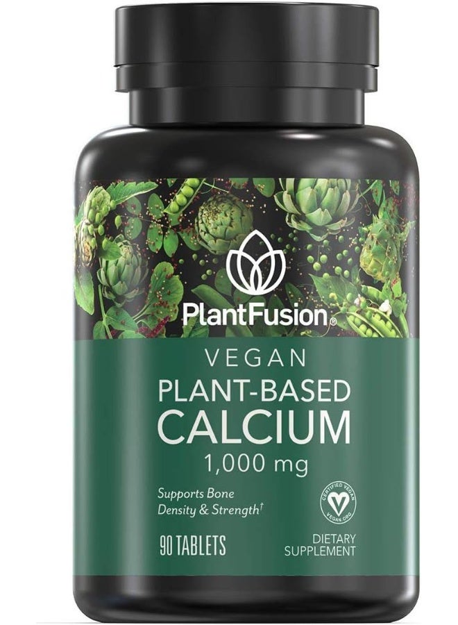 PlantFusion Vegan Calcium, Premium Plant Based Calcium (1000mg) Sourced from Icelandic Red Algae, Plus Magnesium, D3, K2, and Boron, 90 Vegan Tablets - Image 1