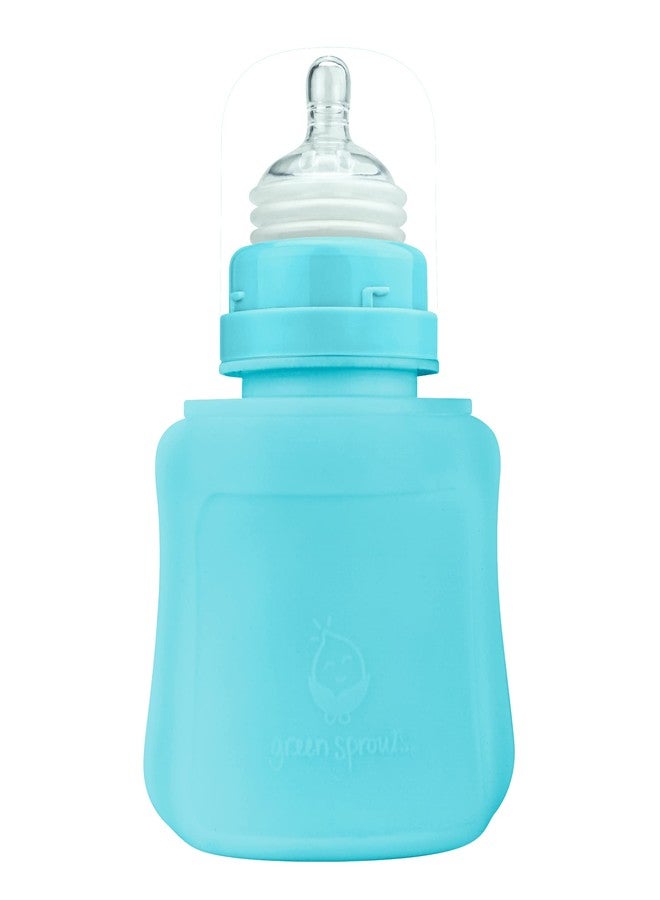 Green Sprouts Sprout Ware Baby Pocket Made from Silicone and Plants (5 oz.), Non-Toxic Silicone Plant-Based Plastic Baby Pocket Without BPA, BPS, BPF, Aqua - Image 1