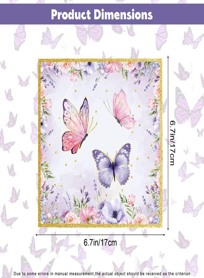 Ysqool 20 Pack Purple Butterfly Napkins,Disposable Flower Paper Napkins for Weddings Birthdays Baby Showers Parties and Table Decorations,Spring Summer Garden Theme Decorative Cocktail and Luncheon Napkins - Image 2