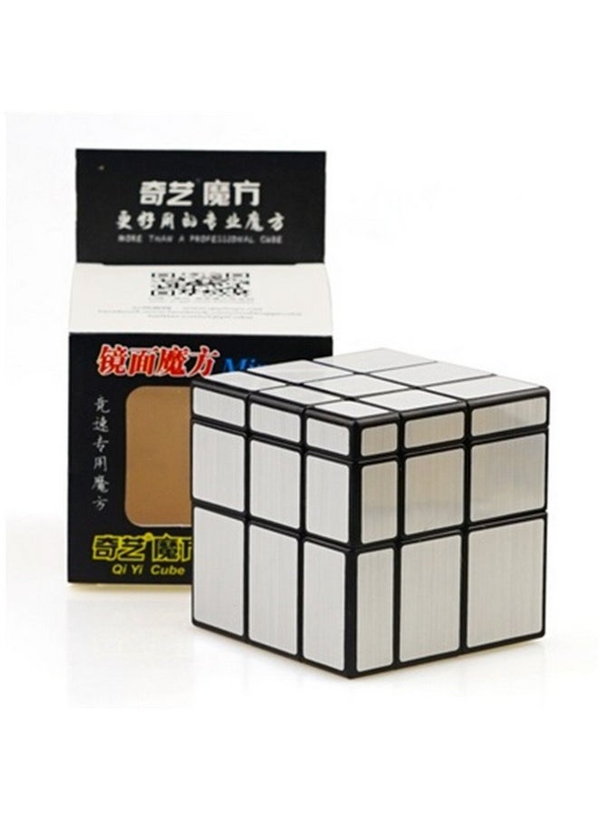 CuberSpeed - Mirror Cube 3X3X3 Silver Sticker Magic Cube Black 3X3 Silver Mirror Blocks Speed Cube Mirror Cube 3X3X3 Speed Cube - Image 1