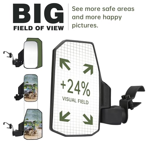 SHEJISI Ranger Side Mirrors,The Spring Back Feature Allows Easy Reset After Fold,2024 New SHEJISI UTV Mirrors Compatible with Polaris Ranger 570 900 1000,Polaris General,Can Am Defender HD 10 8,2021+Commander - Image 3