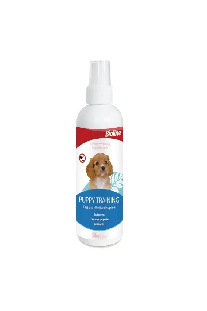 Bioline Puppy Training Spray 120ml | Indoor & Outdoor Urination Spot Attractant for Effective Puppy House Training - Image 1