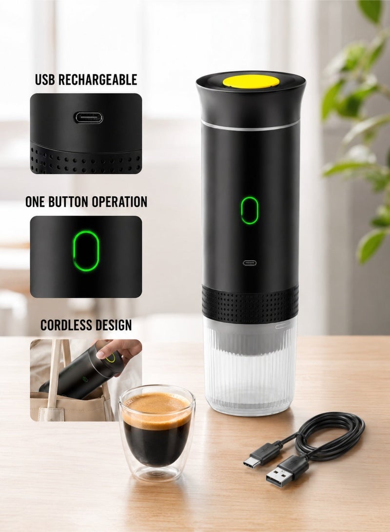 Leoxol Cordless Portable Coffee Machine | 150ml Travel Espresso Maker | 3 In 1 Capsule And Ground Coffee Maker | Hot Cold Brew | USB Rechargeable - Image 2