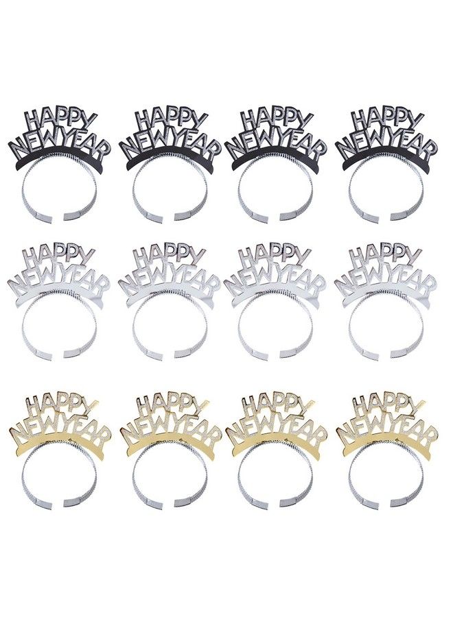 BinaryABC Happy New Year Headband Tiara,New Years Party Favor,New Years Eve Party Decorations 12Pcs - Image 2