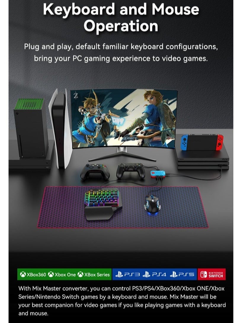 Keyboard and Mouse Adapter, Mouse and Keyboard Converter for PS3, PS4, PS5, Xbox360, Xbox ONE, Xbox Series and Nintendo Switch - Image 4