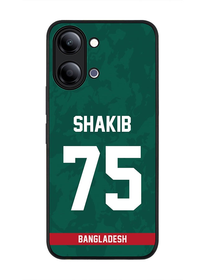 Stylizedd For vivo Y05 4G / Y6t 5G Case,Slim fit Camera Protection, Shockproof Thin Phone cover  - Bangladesh Shakib Al Hasan, Jersey No 75 - Image 1