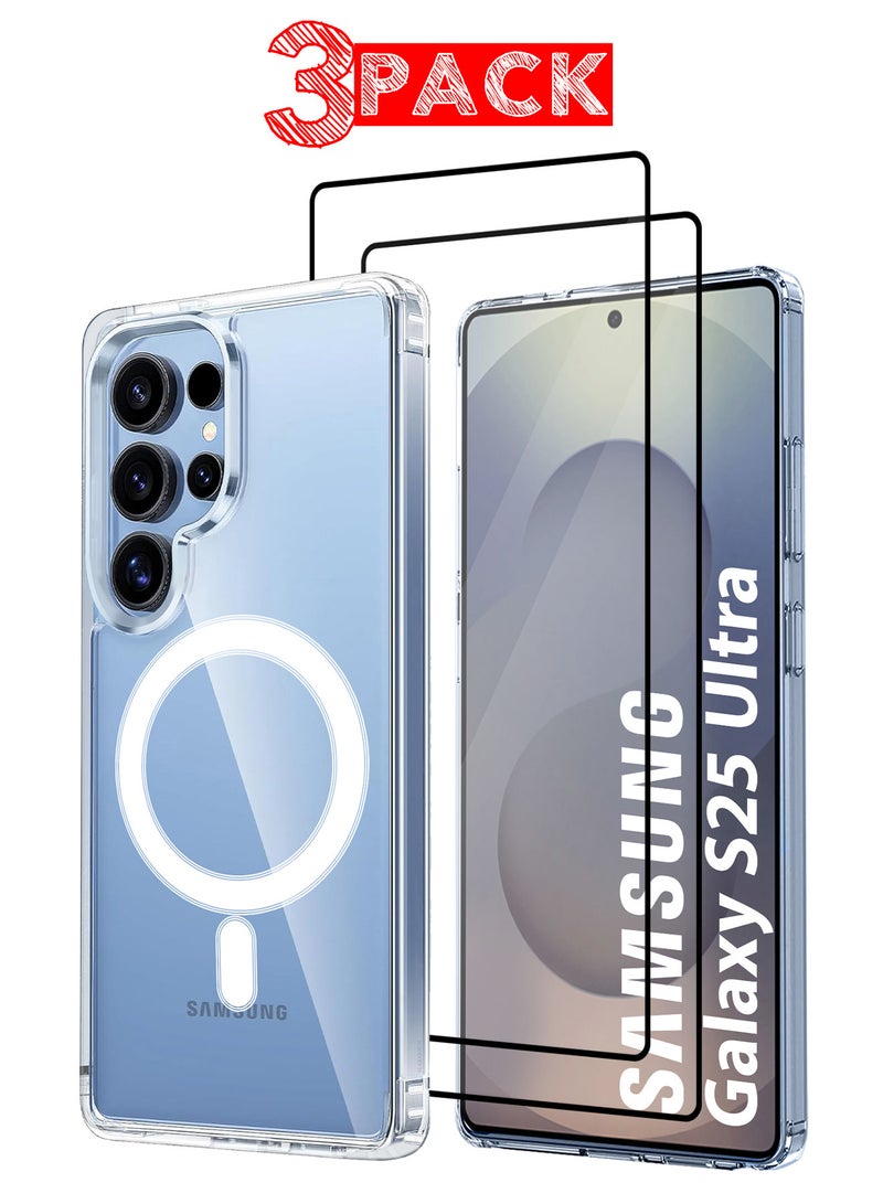 CATANES 3Packs Samsung Galaxy S25 Ultra MagSafe Case Support Wireless Charging Slim Thin Magnetic Cover Anti Scratch Shockproof Hard Transparent Phone Case Compatible with Samsung Galaxy S25 Ultra 6.8 Inch - Image 1