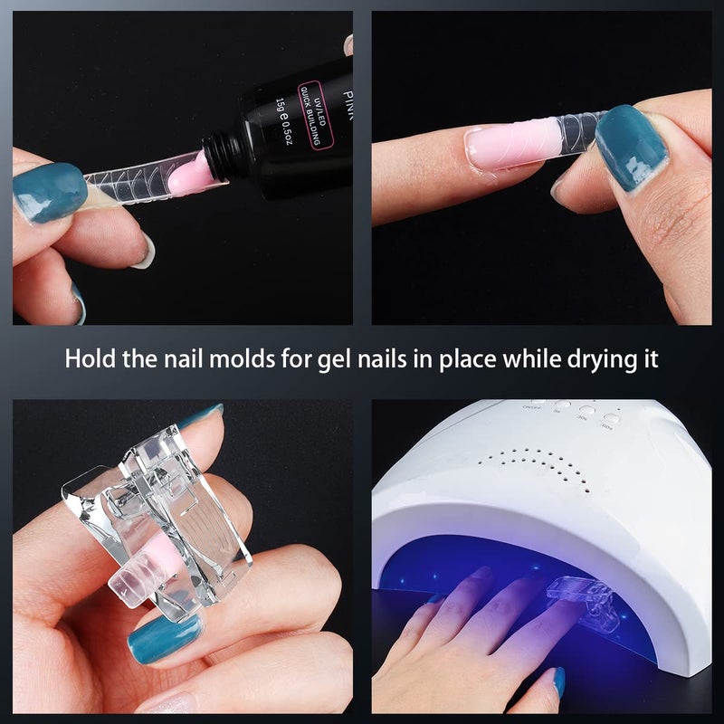Beloving 10Pcs Nail Tip Clips, Nail Extension Gel Quick Building Nail Tips Clip for Nail Kit False Nail Tips and Dual Forms Manicure Nail Art Tools - Image 3