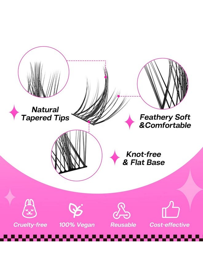 Calailis - CALAILIS Individual Lashes, DIY Eyelash Extensions, Super Thin Glue-based Band, Natural Look Reusable,11/13/13/15mm, Lasting for 48 Hours Individual DIY Eyelashes(LR01) - Image 1