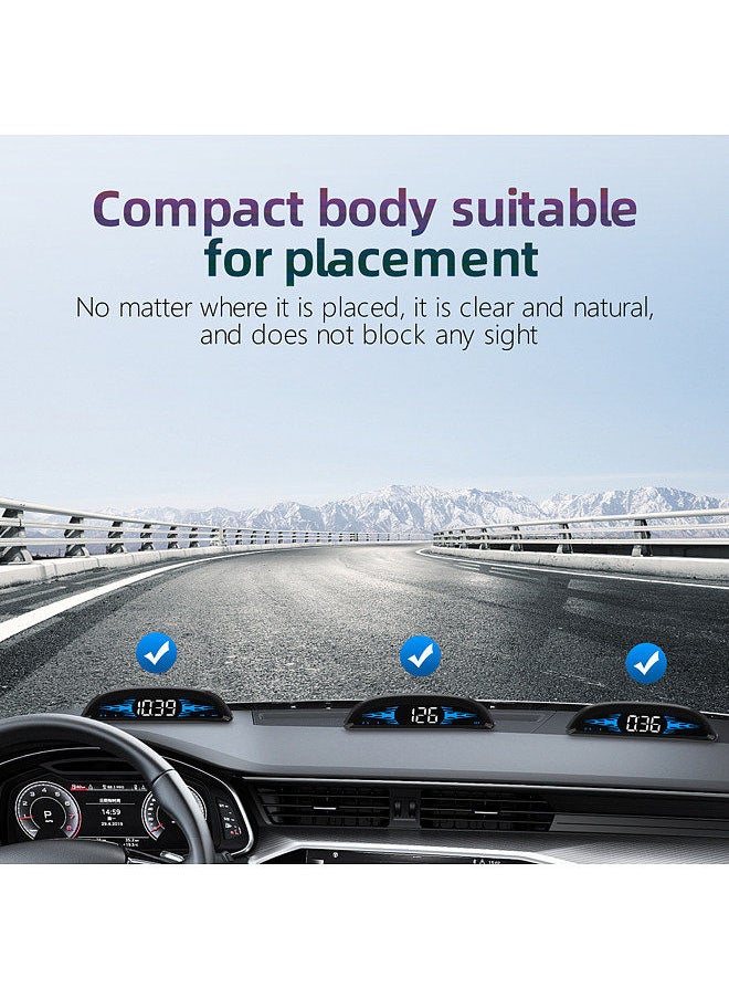 Generic - Car HUD Head-up Display Digital GPS Navigation Speedometer GPS Dual System Display Screen with Speed/Time/Direction/Mileage - Image 1