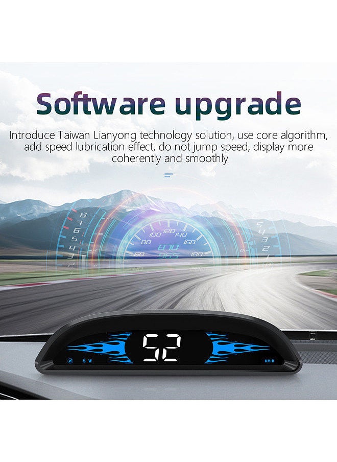 Generic - Car HUD Head-up Display Digital GPS Navigation Speedometer GPS Dual System Display Screen with Speed/Time/Direction/Mileage - Image 1