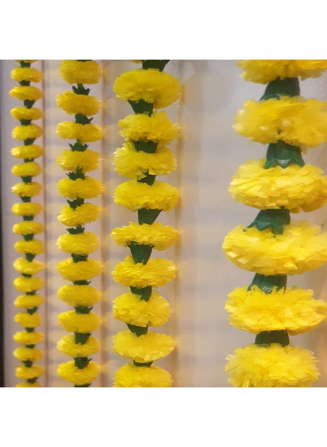 إس 2 إس أزهار صناعية قابلة لإعادة الاستخدام من S2S® معلقة | زهور القطيفة الصناعية توران | عبوة من 3 قطع | (أصفر) (ارتفاع - 60 بوصة) - Image 2