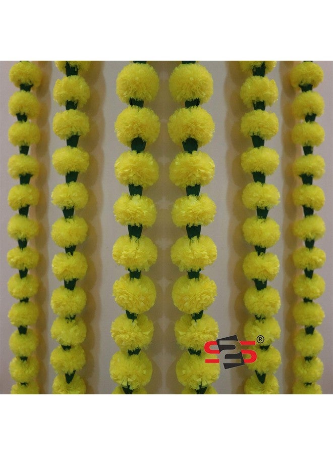 إس 2 إس أزهار صناعية قابلة لإعادة الاستخدام من S2S® معلقة | زهور القطيفة الصناعية توران | عبوة من 3 قطع | (أصفر) (ارتفاع - 60 بوصة) - Image 1