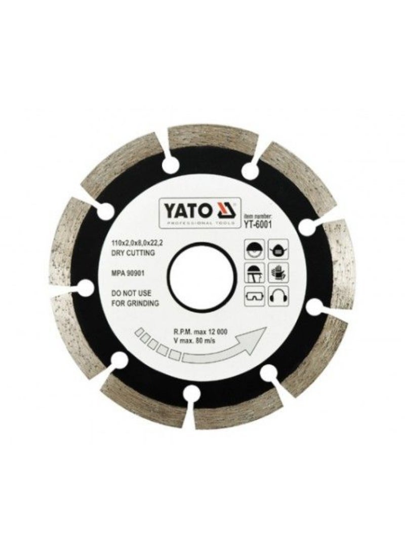 YATO Diamond Blade Segmented-HS 110x1.8x22.2mm  YT-6001