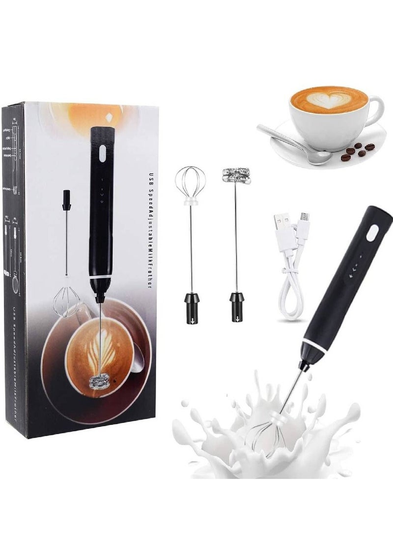 GENNEXT Rechargeable Milk Frother 3 Speeds Handheld Foam Maker With Stainless Whisk For Coffee, Latte, Cappuccino, Chocolate, Milk Tea - Image 1