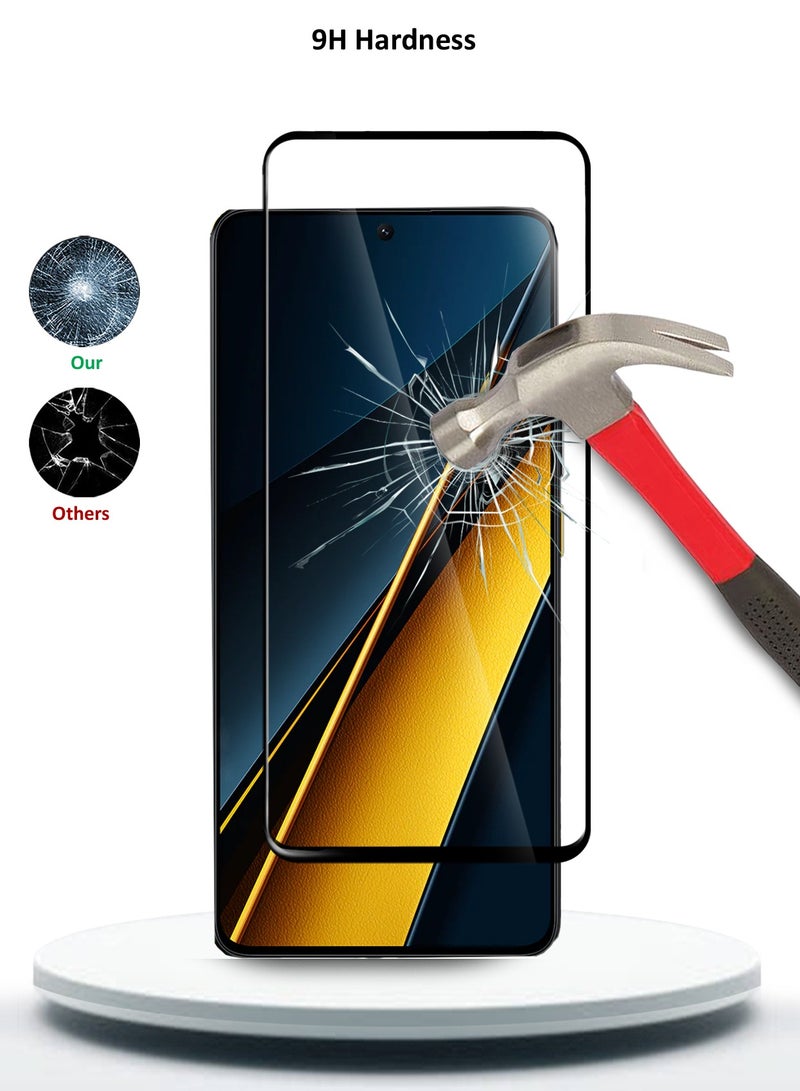 Wtech Xiaomi Poco F6 5G 2024 / Poco F6 Pro 5G 2024 Premium E2E Full Glue Full Cover Tempered Glass Screen Protector (MSGECN) - Clear/Black - Image 4