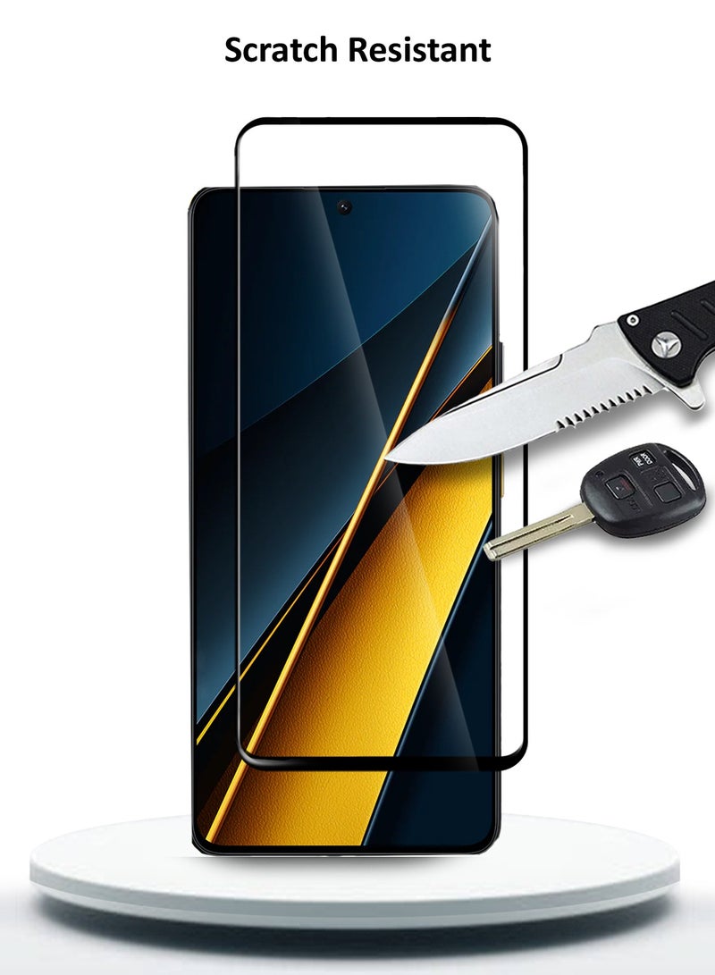 Wtech Xiaomi Poco F6 5G 2024 / Poco F6 Pro 5G 2024 Premium E2E Full Glue Full Cover Tempered Glass Screen Protector (MSGECN) - Clear/Black - Image 3