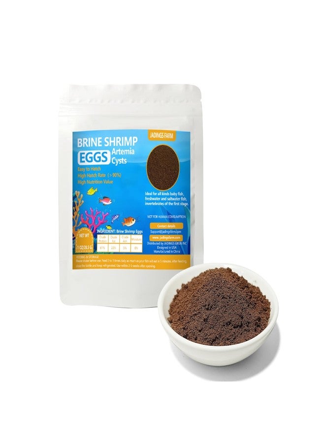 بيض الروبيان الملحي من جادينجز فارم - نسبة تفقيس 90%، أكياس الأرتيميا، أغذية مائية لصغار أسماك الزينة، أسماك المياه العذبة والمالحة، 1 أونصة - Image 1