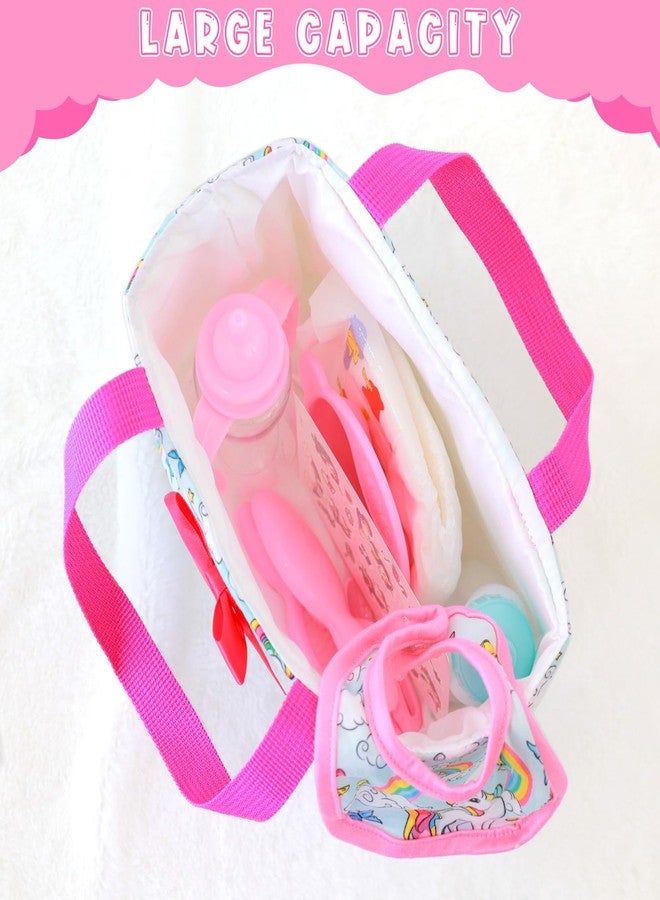 Ecore Fun 15 Pcs Baby Doll Diaper Bag with Clothes and Accessories, Includes 16 Inch Girl Doll Clothes, Bottles, Pacifier, Bib, Diaper - Image 5