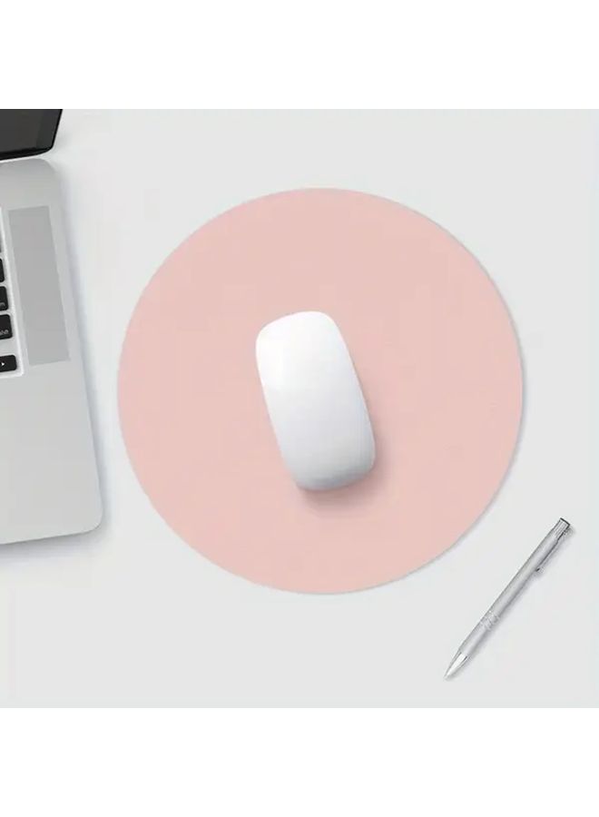 Green Round PU Leather Mouse Pad Non Slip Single Sided Gaming Office Laptop Mat 1pc - Image 5
