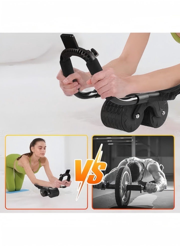 DUNISO عجلة تمرين البطن، عجلة تمرين البطن مع دعم الكوع، عجلة تمرين البطن مع مؤقت، قوية ومتينة، لتمارين البطن الفعالة، سوداء - Image 4