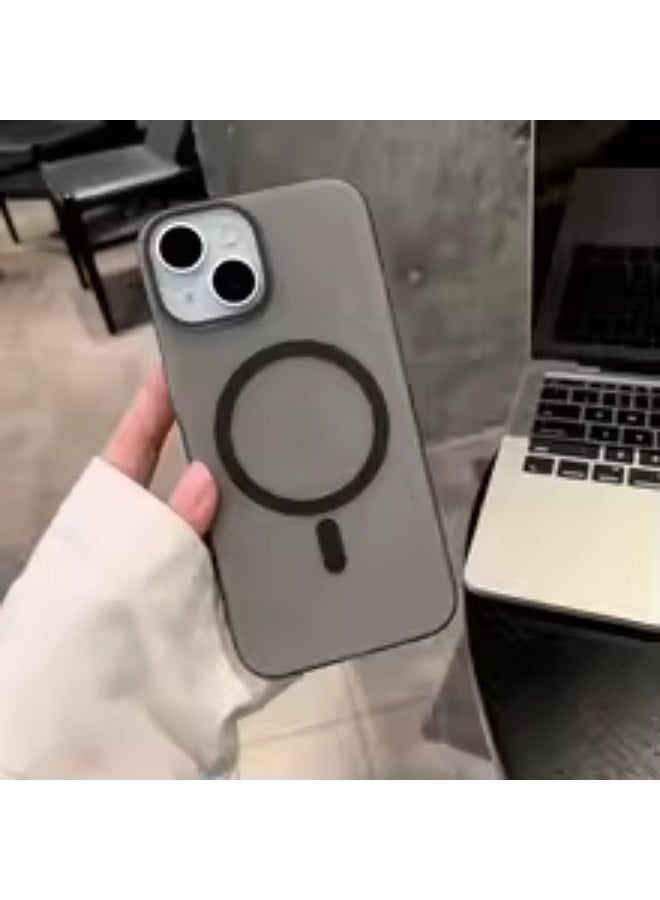 أكاليكس جراب مغناطيسي فائق النحافة لهاتف iPhone 15 [مقاوم للصدمات ونحيف]، غطاء خلفي صلب غير لامع بحماية عالية الجودة |أسود - Image 1