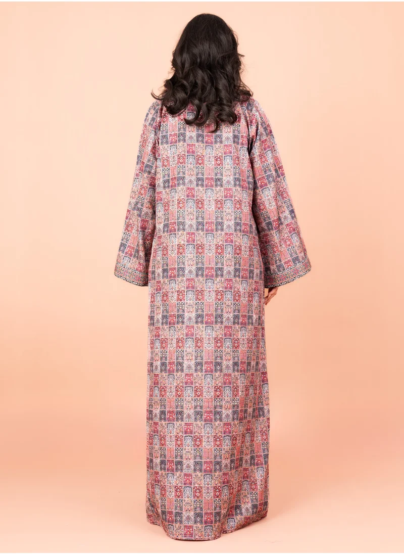 IKKXA Modern Embroidery Jalabiya IN061 Red