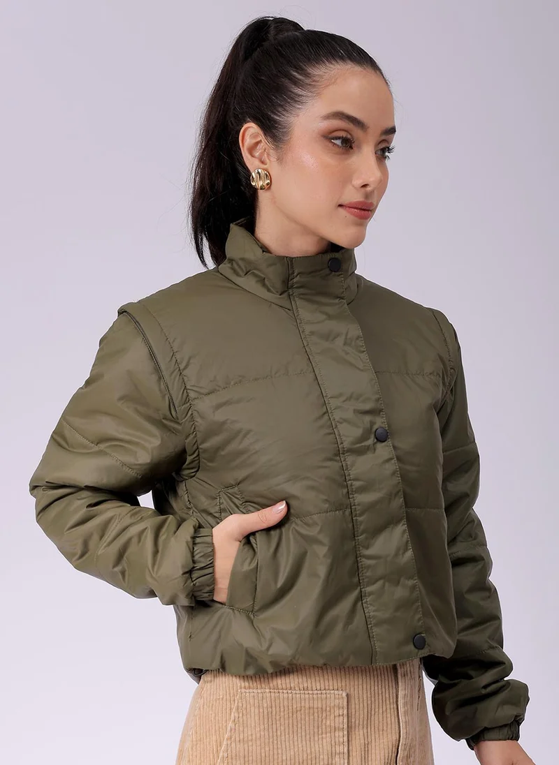 Freehand  Women Regular Fit Solid Puffer Jacket for Women | Best Price UAE