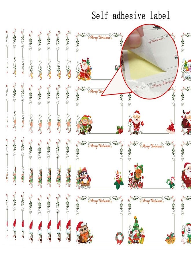 Qpout 180Pcs Christmas Labels Gift Tags Stickers, Large Blank Christmas Name Tags for Gifts, Self-Adhesive Labels for Presents Packaging(15 Sheets) - Image 3
