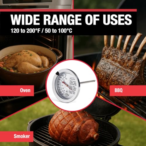 CDN Ovenproof Meat Thermometer NSF Certified Pro Accurate, Temperature Guide on 2" Dial - Easy-to-Read - Poultry, Roasting, Waterproof - IRM200 - Image 4