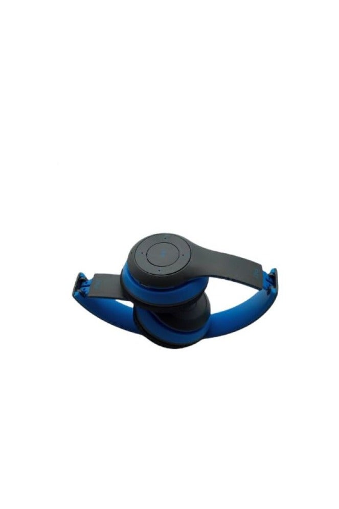 P47 Multifunctional Stereo Wireless Bluetooth, Headphones Foldable Over Ear Headset, 3.5mm (blue)  - Image 2
