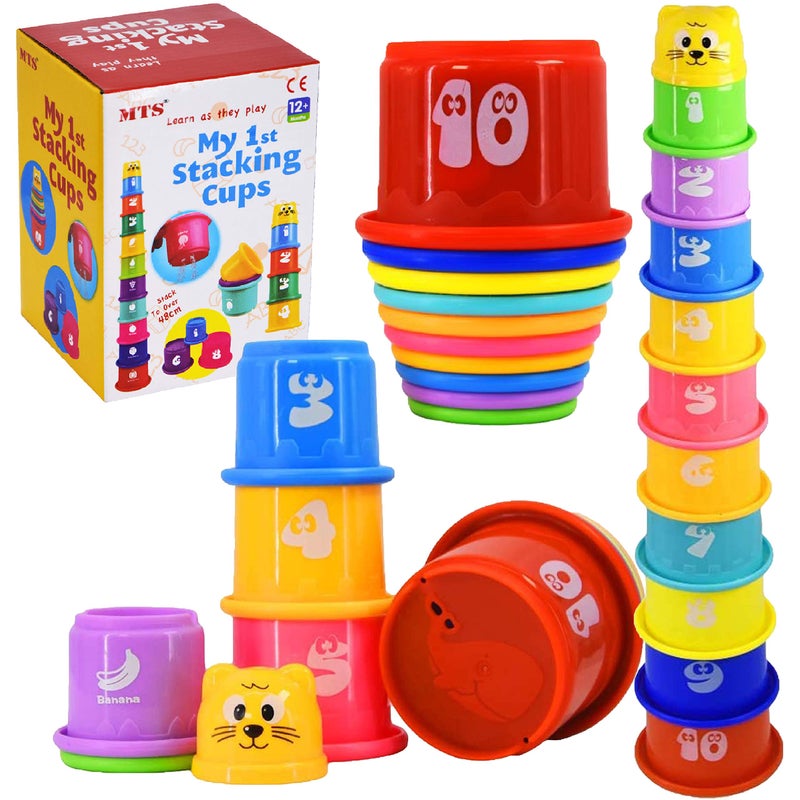 MTS أكواب م stacking للأطفال 11 قطعة لعبة تعليمية لمرحلة ما قبل المدرسة برج ال stacking هرم - Image 1