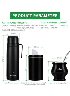 CUOPRU CUOPRU yerba mate black set,Includes Insulated pot, mate cup, tea storage jar  - Image 2